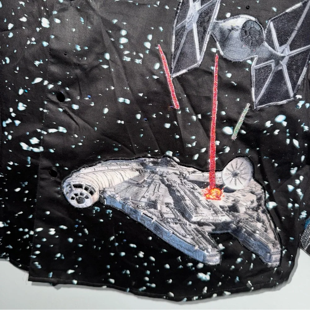 Star Wars “The Falcon”  HTF Robert Graham Black Button-Up Shirt Men’s L - Picture 8 of 11